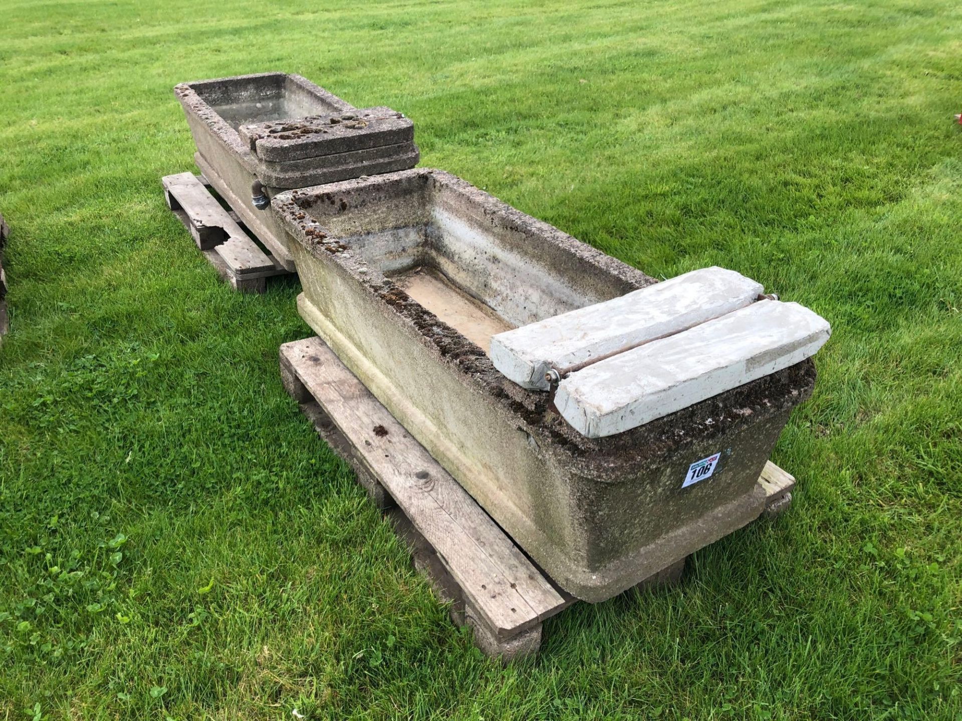 2No. Concrete water troughs