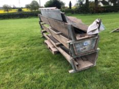 3No. Loddon wooden feed troughs, 10ft