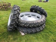 Set Kleber 9.5R28 front and 9.5R44 rear wheels and tyres to suit Deutz tractor