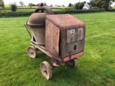 F O'Brian Maximixam vintage cement mixer with Lister D engine. Serial No: L1245