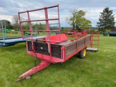 1965 Marshall 4t single axle hydraulic tipping dropside grain trailer with front and rear raves