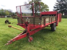 1978 Krone Optimat 4t rear discharge manure spreader with walking floor on 11.5/80-15 wheels and tyr