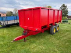 1985 Marshall 8t twin axle grain trailer with manual tailgate and grain chute on 12.5/80-15.3 wheels