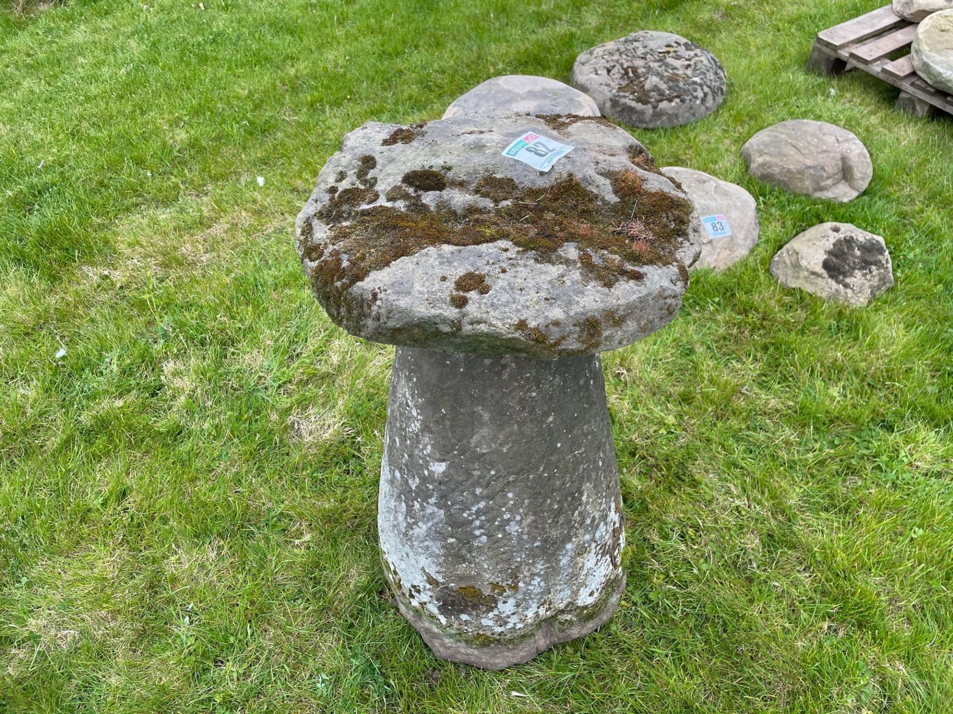 Staddle stone with top