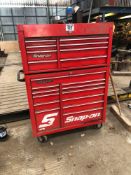 Snap-on tool box to include metric spanners, sockets, screw drivers etc. Please Note: Tools included