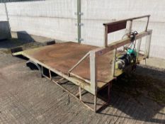 Beaver tail trailer body with winch to suit Ford Transit, 6' (width) x 14' (length). Spares or Repai