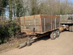 6t twin axle dropside trailer, hydraulic tipping, manual tailgate on 10.50-16 wheels and tyres