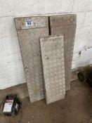 Pair galvanised ramps & smaller galvanised ramp