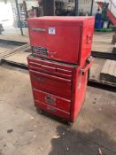 Snap-on tool box and contents. Please Note: Tools included are a variety of makes