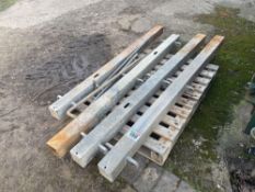 4No galvanised gate posts