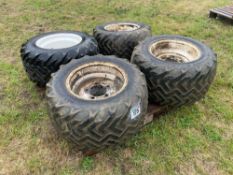 4No used 400/50R15 flotation wheels and tyres to fit Land Rover Defender