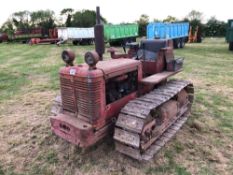 International BTD6 vintage metal tracked crawler, 14" tracks. Serial No: 19386