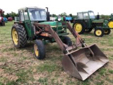 1976 John Deere 2030 2wd tractor, with Chief front loader on 10.5/80-18 front and 16.9/14-34 rear wh