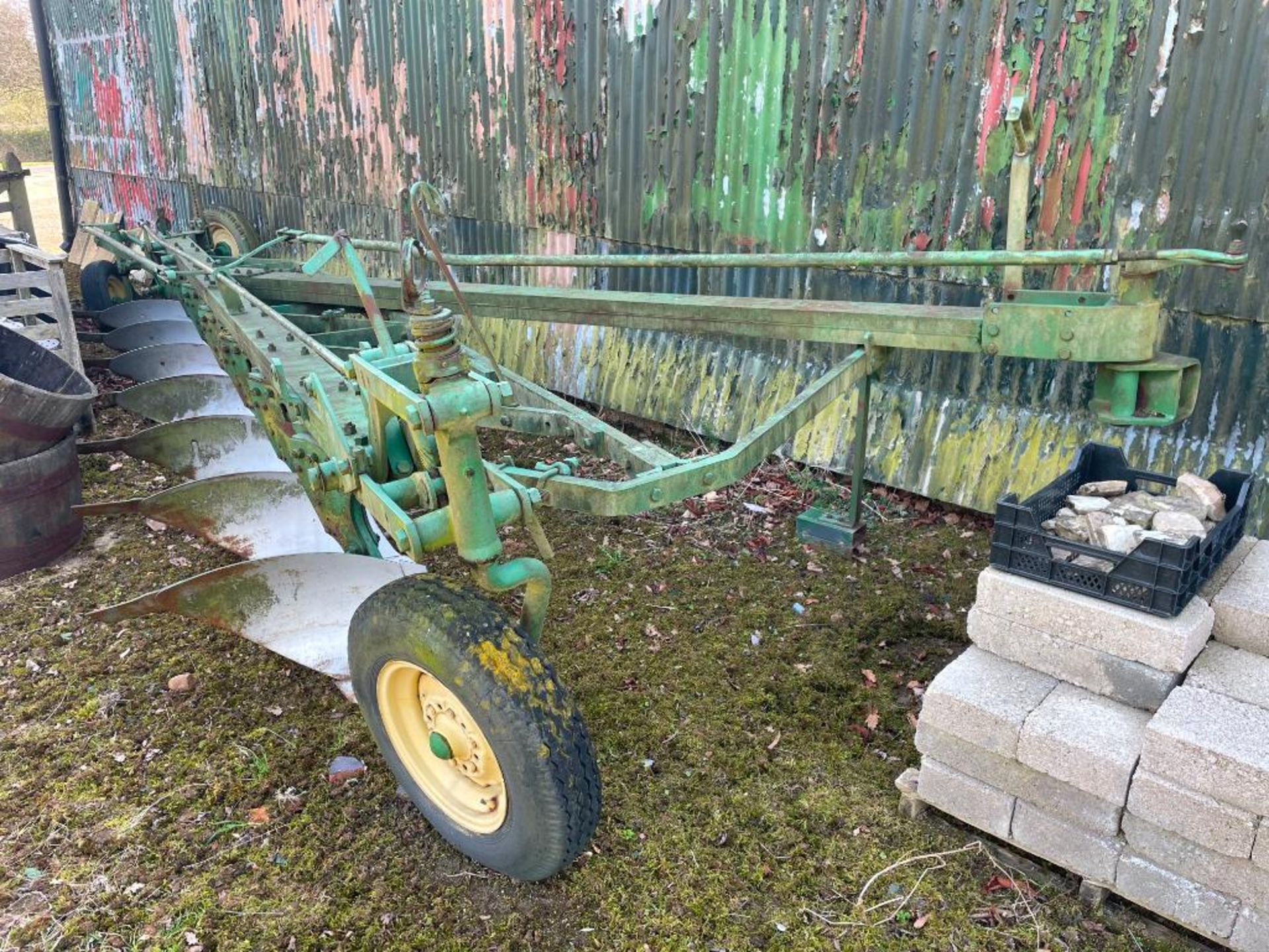 c.1965 John Deere F245H 7f semi mounted conventional plough - Image 4 of 9