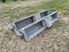 2No 8ft 7.5inches galvanised tipping water troughs