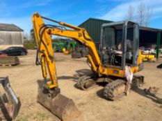 1984 JCB 803 rubber tracked 3t excavator c/w various buckets. Hours: Unknown. Serial No: Unknown