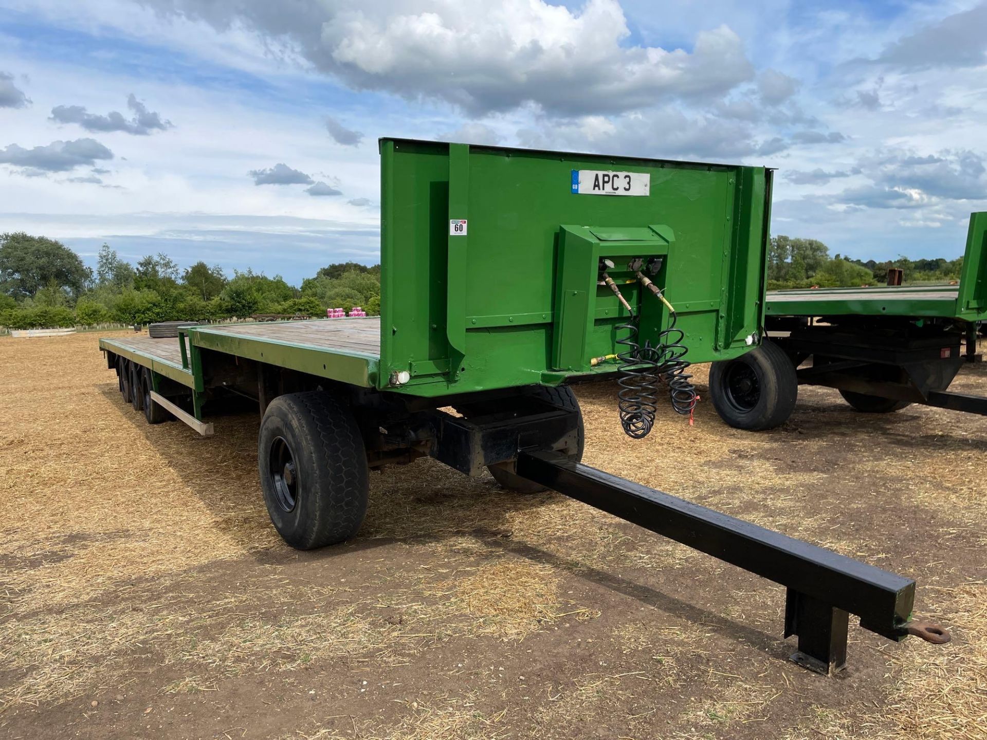 38ft swan neck bale trailer, wooden floor, air brakes, tri-axle on 265/70R19.5 wheels and tyres c/w - Image 2 of 6