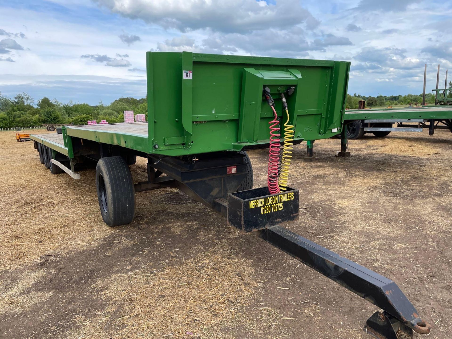 38ft swan neck bale trailer, wooden floor, air brakes, tri-axle on 265/70R19.5 wheels and tyres c/w - Image 2 of 5