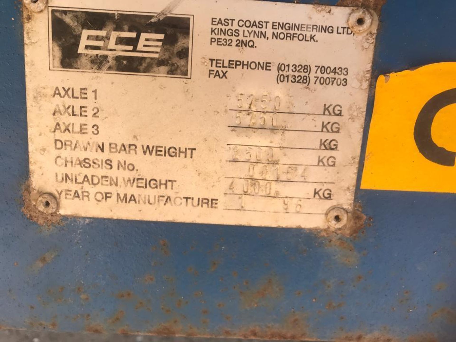 1996 ECE 10T Grain Trailer - Image 3 of 3