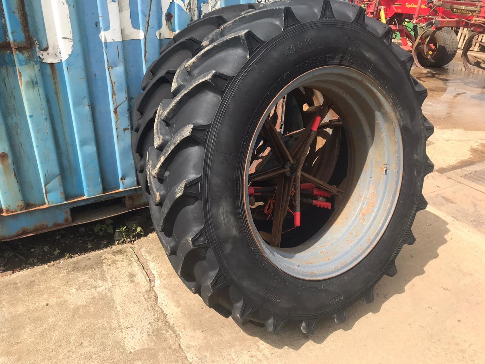 Pair of dual wheels and Belshina 16.9r38 tyres - Image 2 of 4