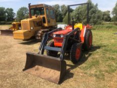 *Kubota L245DT Double Traction 4wd tractor with front loader, bucket and rear weight. Hours: 1,958.