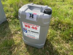 25l VG46 hydraulic oil (new), to be sold with the option on up to 4 cans. No VAT