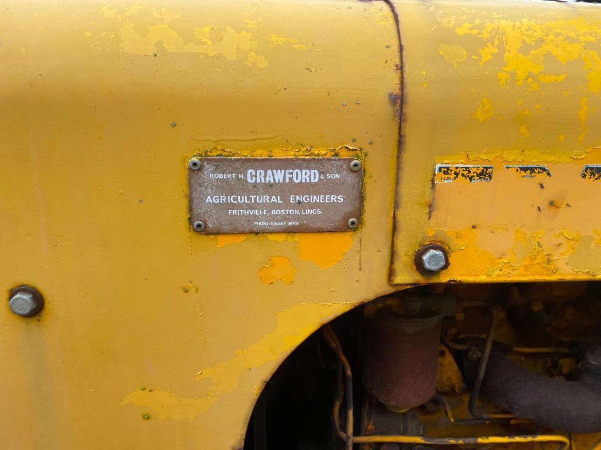 Track Marshall 55 metal tracked diesel crawler with rear linkage, drawbar, cab and front dozer blade - Image 16 of 22