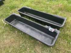 2No Ritchie hook on  4ft plastic troughs (new).