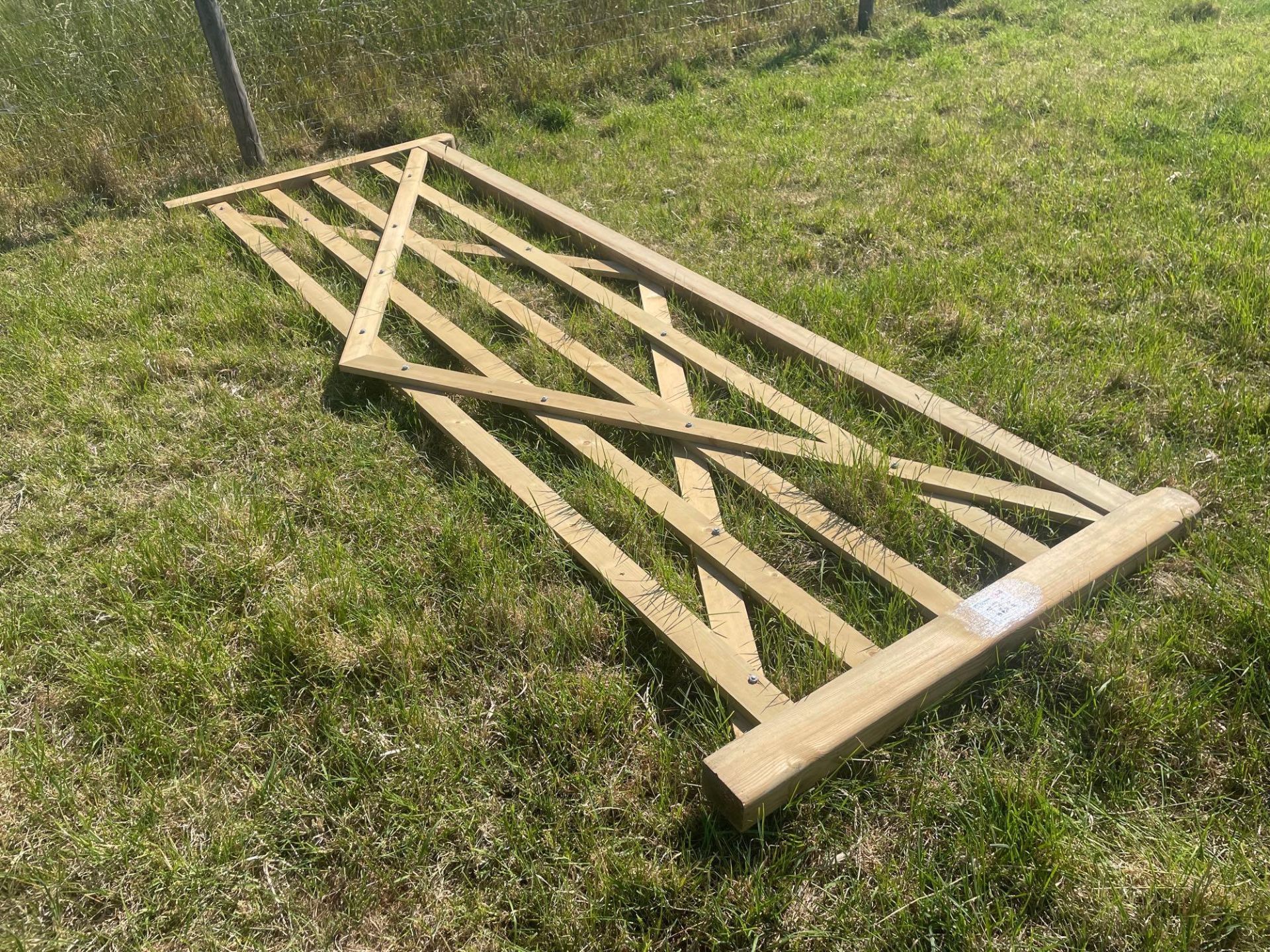 *11ft Wooden field gate (as new).  NO VAT