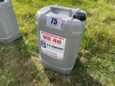 25l VG46 hydraulic oil (new), to be sold with the option. No VAT
