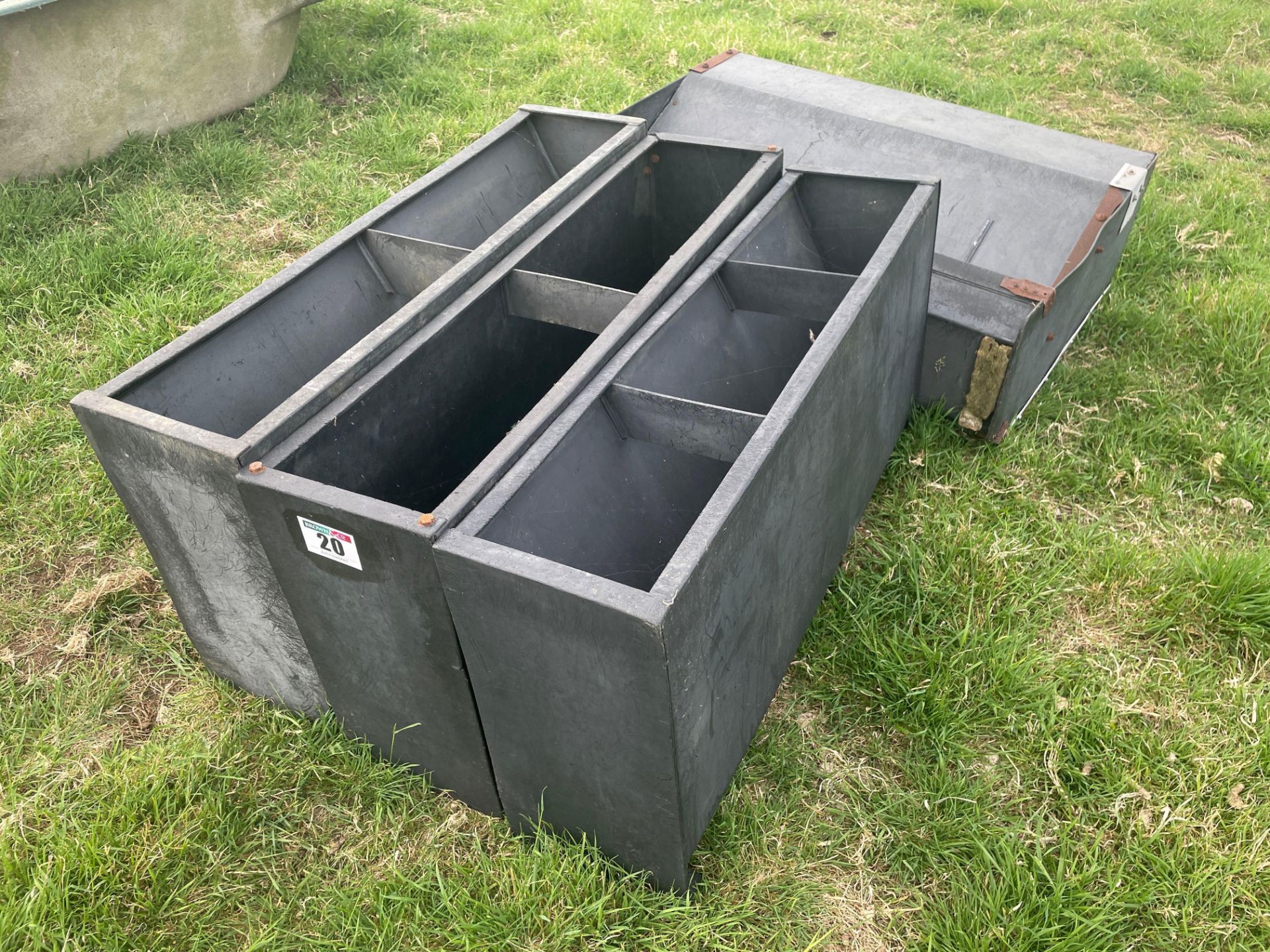 4No. Pig feed troughs. No VAT.