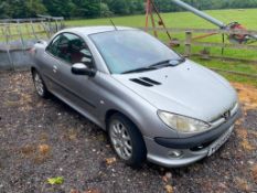 *2001 Peugeot 206CC convertible petrol car, manual with air con and leather interior. Reg No: Y453 K