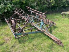 Ransomes 12ft fixed tine trailed cultivator, manual folding