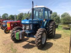 1983 Ford 6610 4wd diesel tractor with 3 manual spools and front wafer weights on 420/85R34 rear and