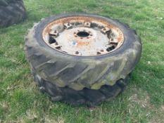 2No Goodyear 12.4/11-36 wheels and tyres on 8 stud centres