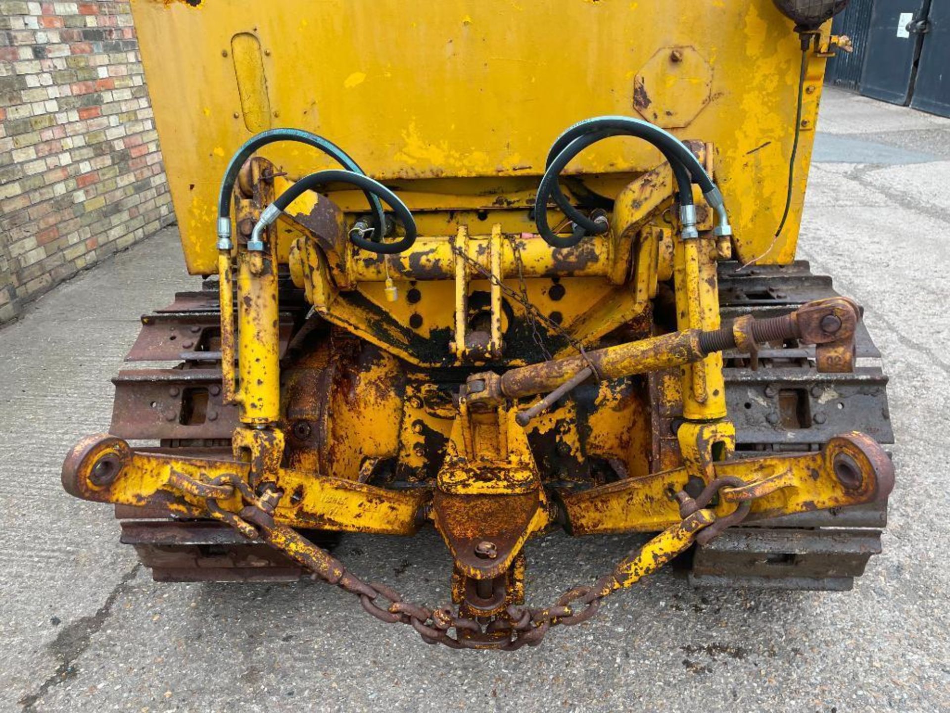 Track Marshall 55 metal tracked diesel crawler with rear linkage, drawbar, cab and front dozer blade - Image 12 of 22