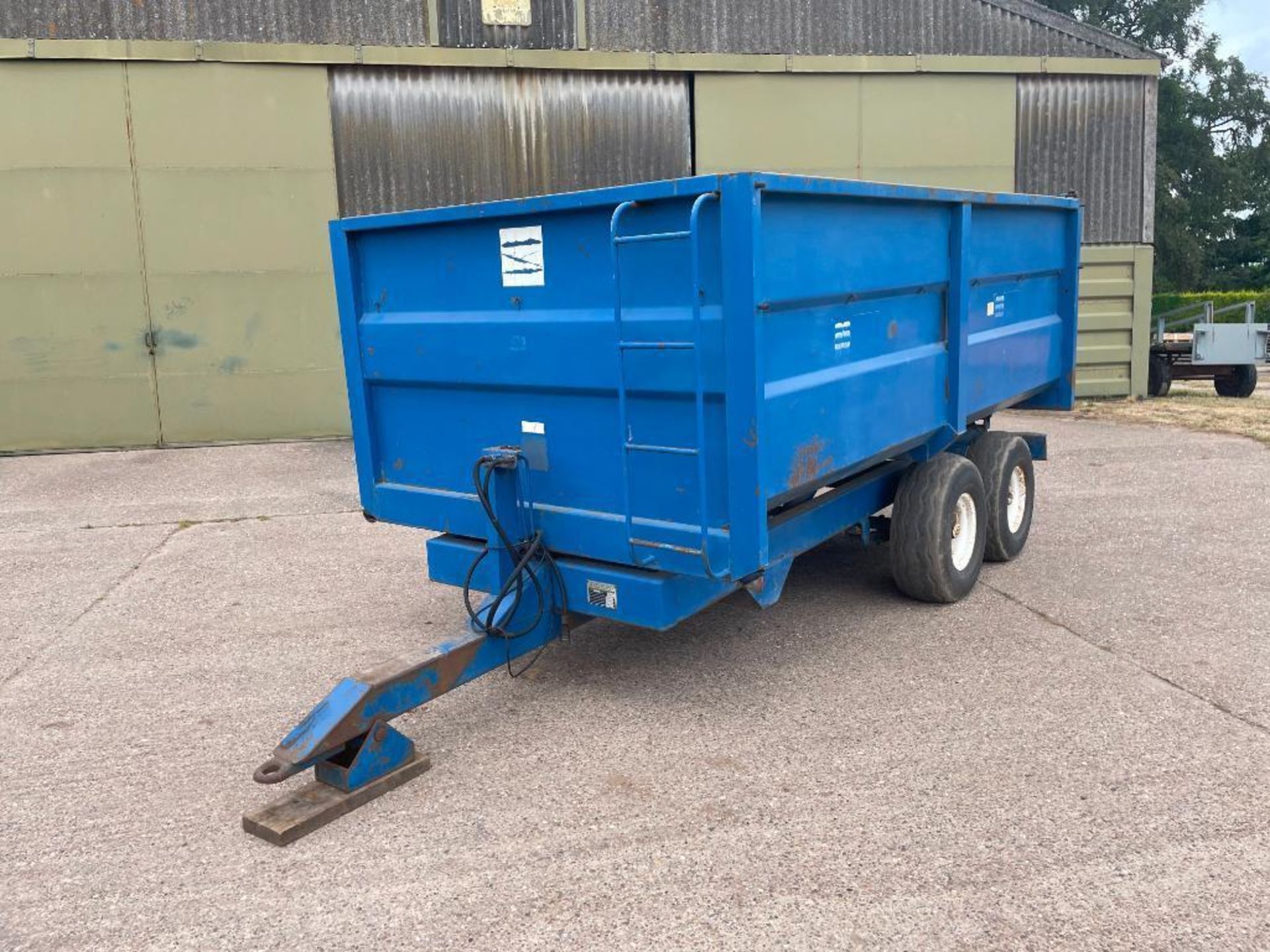 1986 AS Marston FF8L 8t twin axle grain trailer with manual tailgate and grain chute on 11.5/80-15.3 - Image 2 of 12