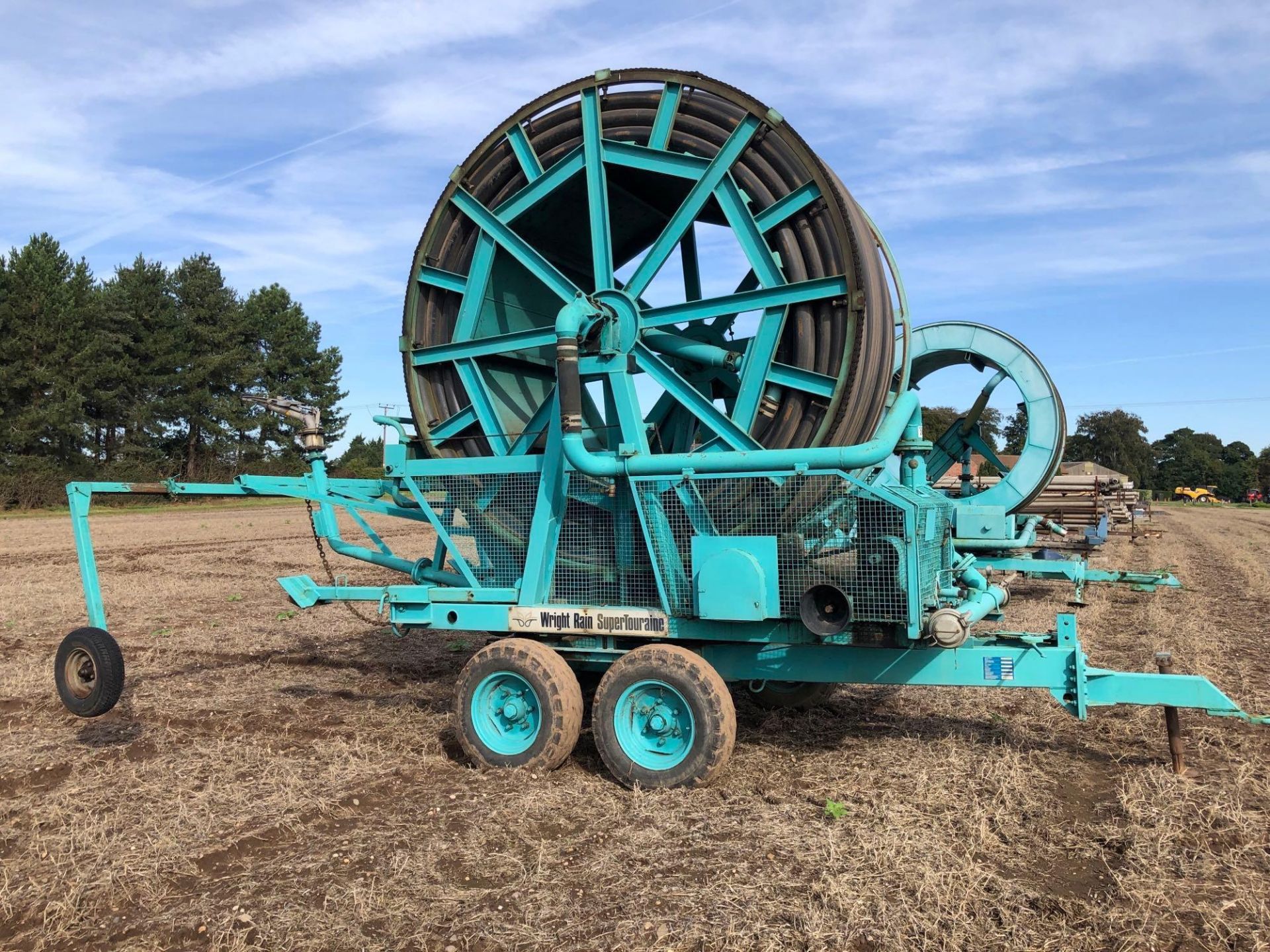 1984 Wright Rain SuperTouraine 110/370 twin axle irrigation reel with Big Gun rain gun. Serial No: J - Image 3 of 12