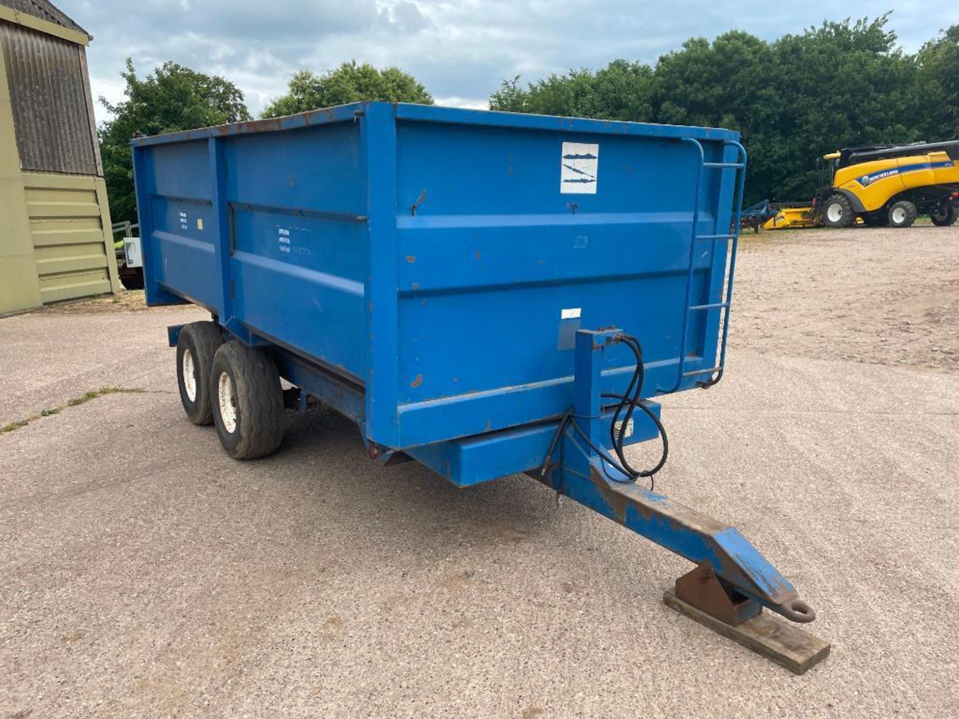 1986 AS Marston FF8L 8t twin axle grain trailer with manual tailgate and grain chute on 11.5/80-15.3 - Image 9 of 12