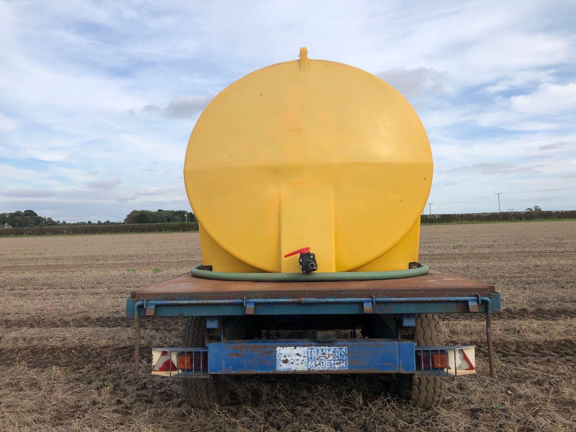 1986 AS Marston DD10L 10t twin axle flat bed trailer with Enduramaxx 10,000l plastic tank on 12.5/80 - Image 7 of 9