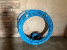 Quantity blue alkathene pipe