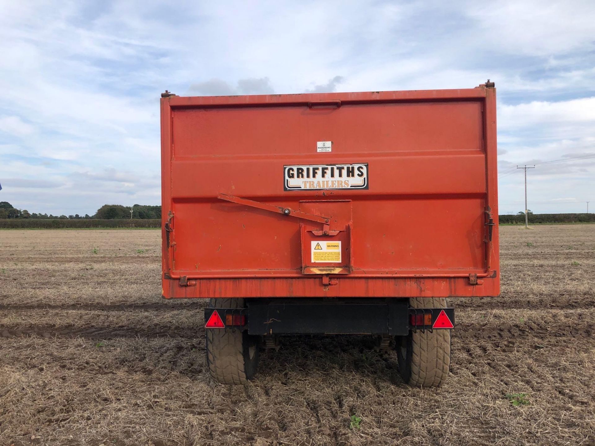 2005 Griffiths GHS120 12t twin axle grain trailer with sprung drawbar, manual tailgate and grain chu - Image 17 of 17