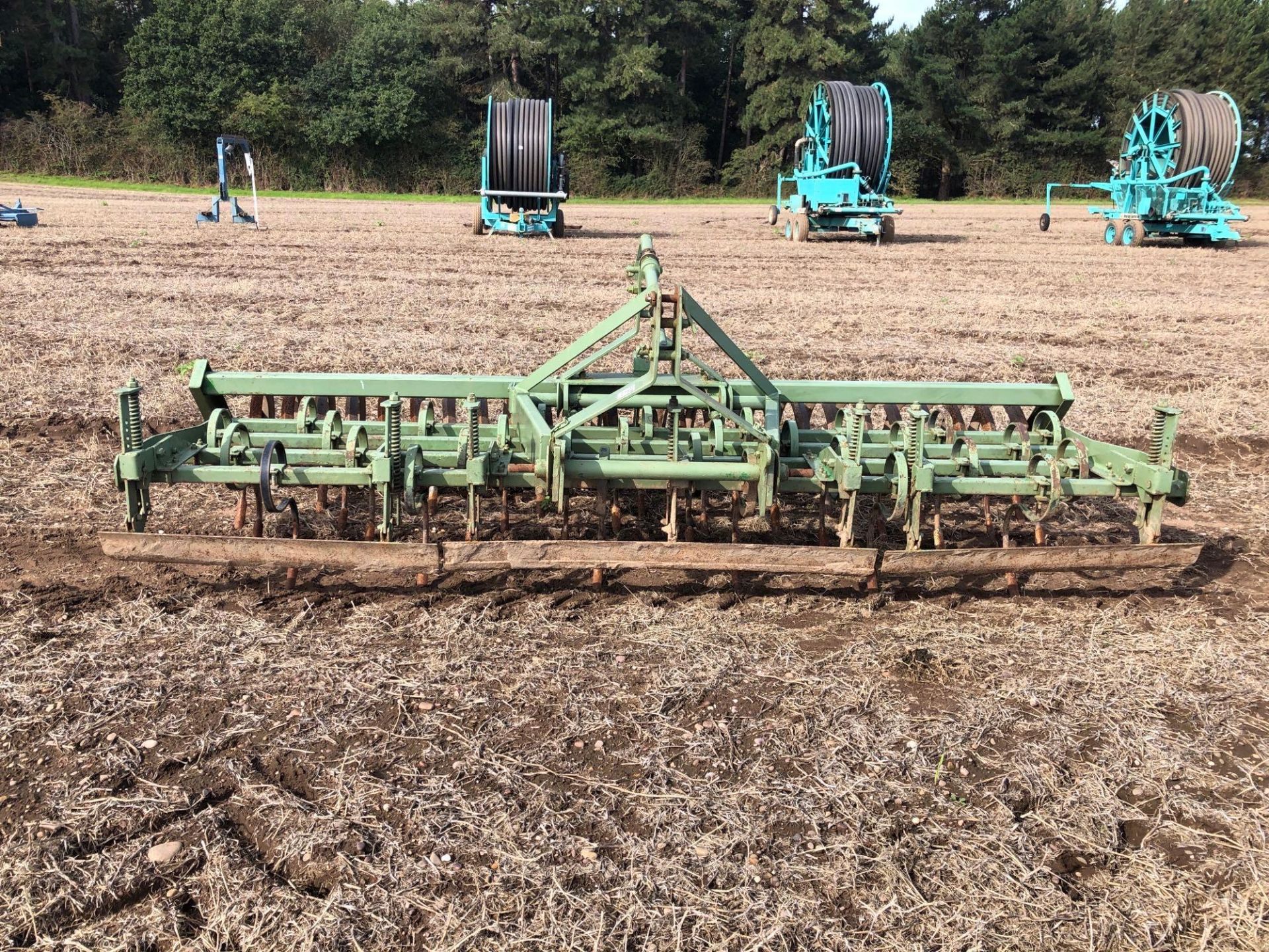 Springtine cultivator 12ft with front levelling board and rear spiral roller