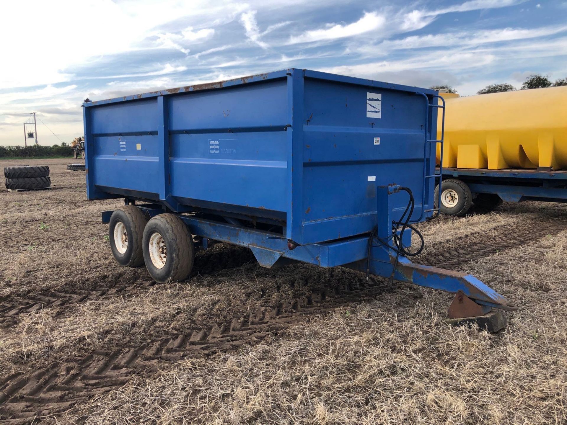 1986 AS Marston FF8L 8t twin axle grain trailer with manual tailgate and grain chute on 11.5/80-15.3 - Image 10 of 12