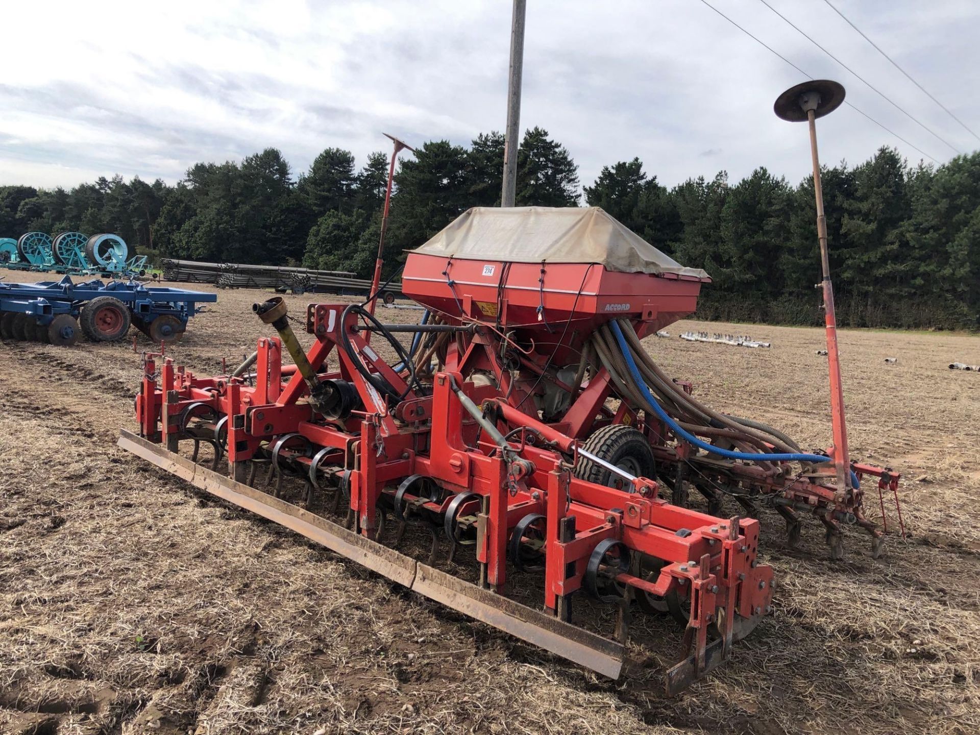 Accord Pneumatic DL 4m tine drill with bout markers, tramline markers and wheel track eradicators wi