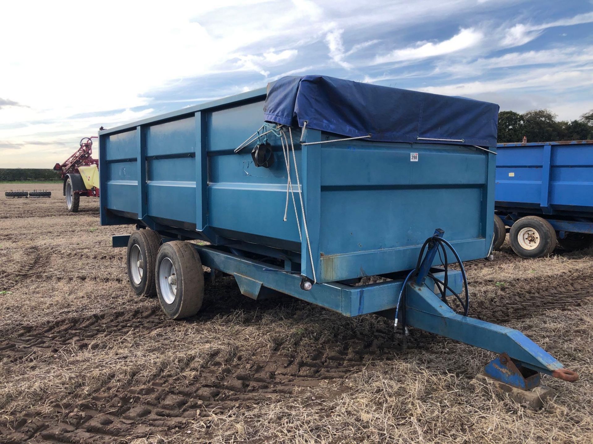 1987 AS Marston FF10L 10t twin axle grain trailer with manual tailgate, grain chute and sheet on 285 - Image 12 of 15