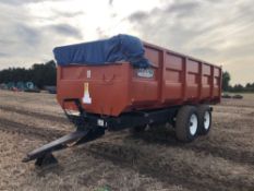 2005 Griffiths GHS120 12t twin axle grain trailer with sprung drawbar, manual tailgate and grain chu