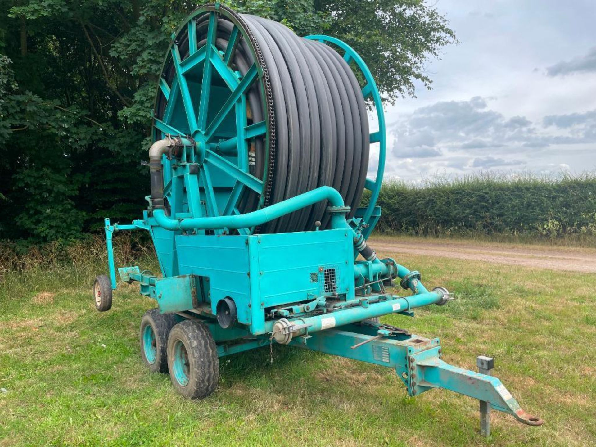 1985 Wright Rain SuperTouraine 110/370 twin axle irrigation reel with Big Gun rain gun. Serial No: J - Image 5 of 15