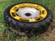 Pair Kleber 9.5R44 row crop wheels and tyres to fit Massey Ferguson