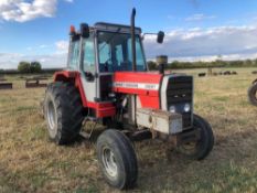 1986 Massey Ferguson 698T 2wd tractor with 2 manual spools on 10.00-16SL front and 23.1R26 rear whee